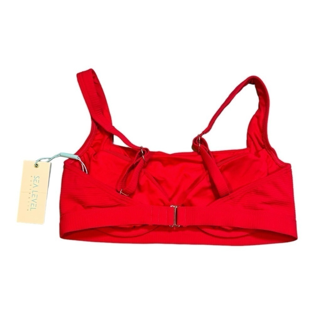 Sea Level Riviera Rib Square Neck B-Dd Cup Bikini Top - Red Nwt — image 6 of 8